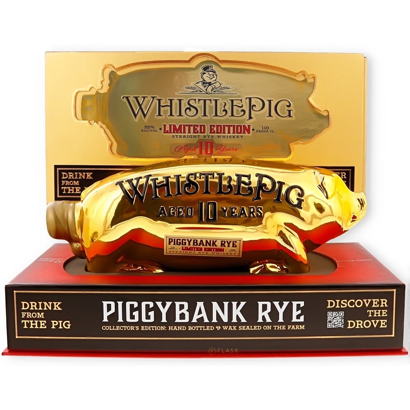WhistlePig PiggyBank 10 Year Rye Limited Edition Gold Bottle