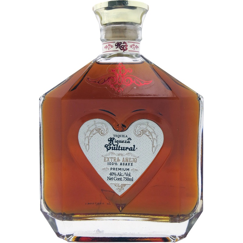 Riqueza Cultural Tequila Extra Anejo Corazon Glass 750ml