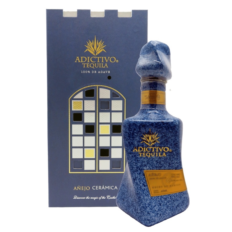 Adictivo Tequila Anejo Blue Ceramic 750ml