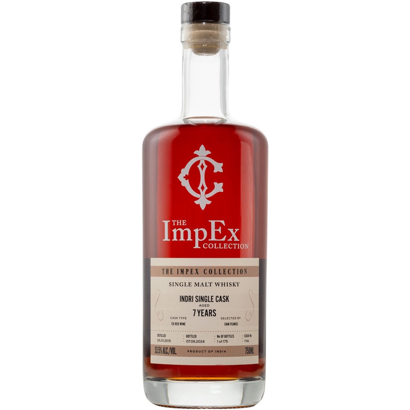 The ImpEx Collection Indri Single Cask Distillery 2015 7 Year Old Single Malt Whisky 750ml