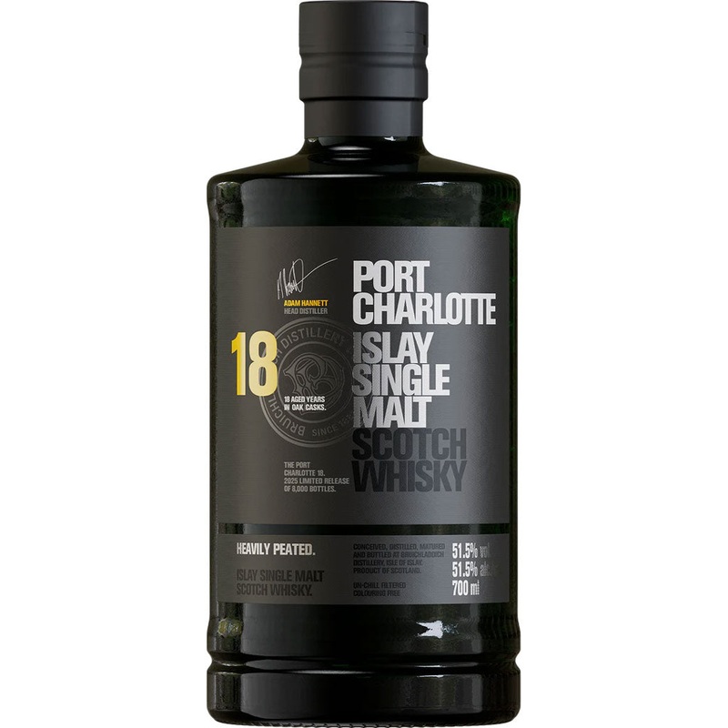Bruichladdich Port Charlotte 18 Year Old Scottish Barley Single Malt Whisky 700ml
