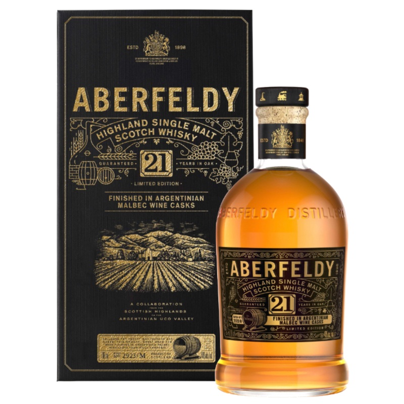 Aberfeldy 21 Year Old Argentinian Malbec Wine Cask FInish Single Malt Whisky 700ml