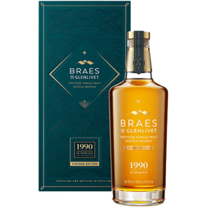 Braes of Glenlivet Speyside Single Malt Scotch Whisky 32yr 1990 700ml