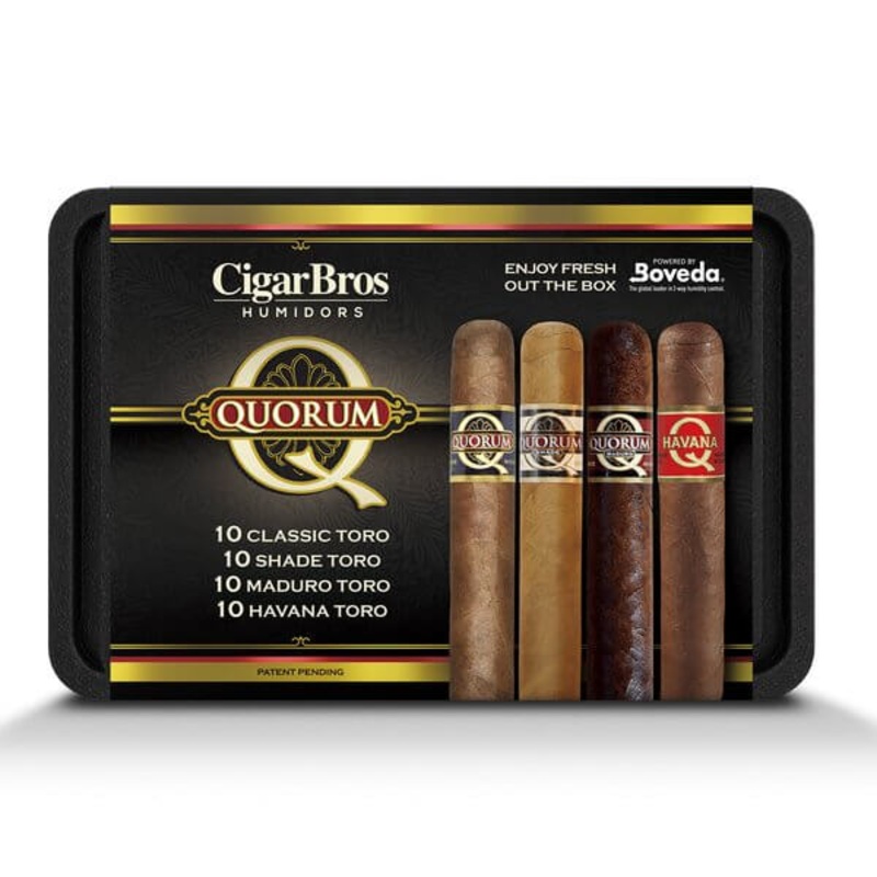 Quorum 40 Premium Cigars Set + Personal Humidor by CigarBros