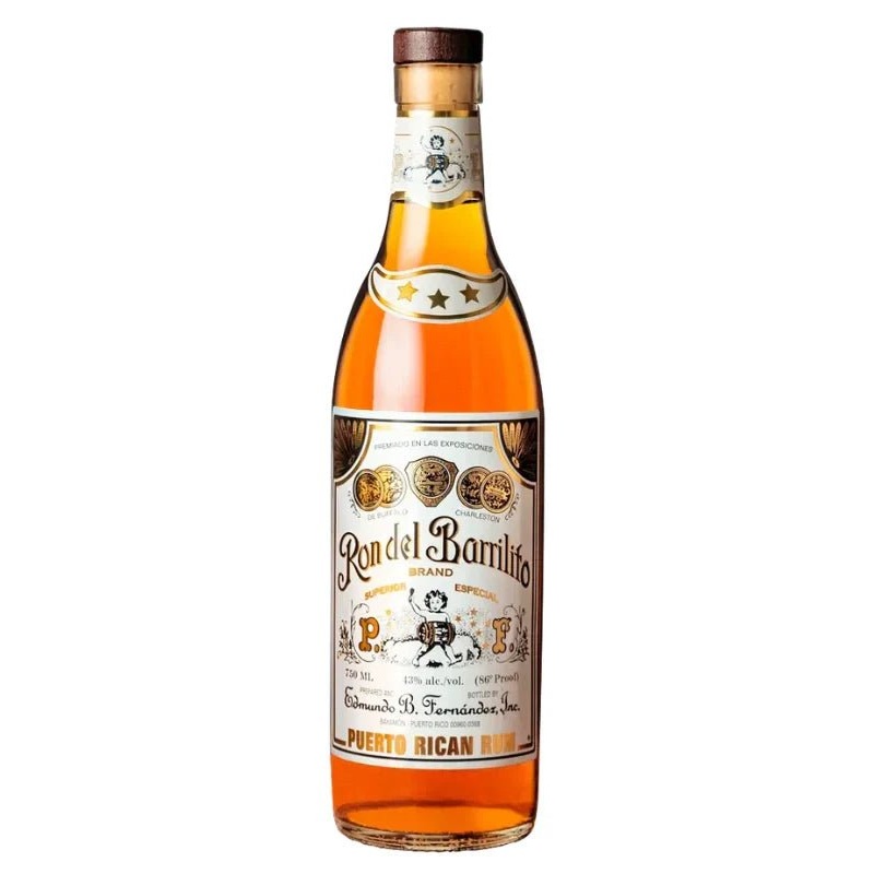 Ron Del Barrilito Three Star Puerto Rican Rum 750mL