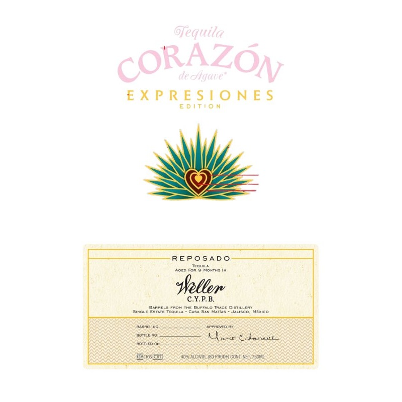 Corazn de Agave Expresiones Reposado Tequila Aged in W.L. Weller C.Y.P.B. Barrels