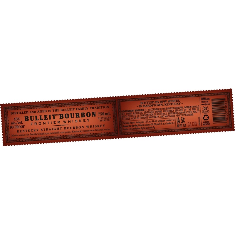 Bulleit Bourbon Frontier Whiskey  Kentucky Straight Bourbon (90 Proof)