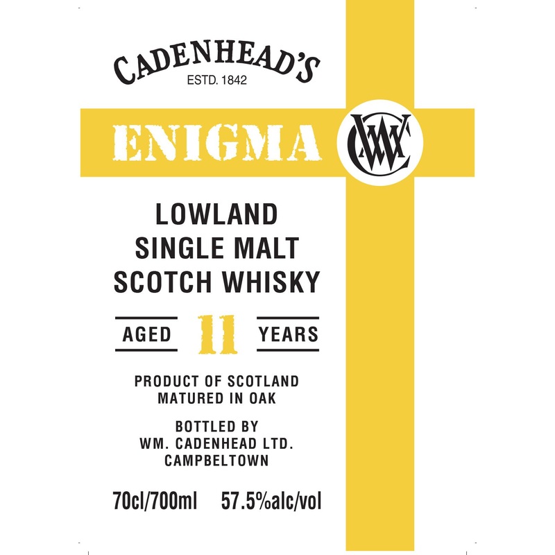 Cadenheads Enigma 11-Year-Old Lowland Single Malt Scotch Whisky 700mL