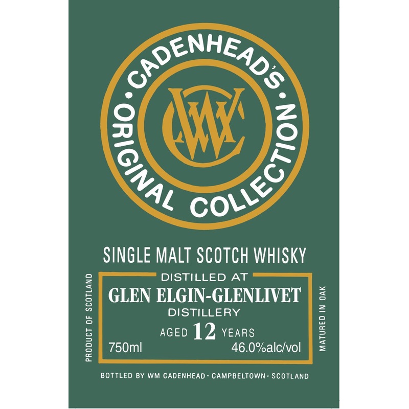 Cadenheads Glen Elgin-Glenlivet 12 Year Old Single Malt Scotch Whisky