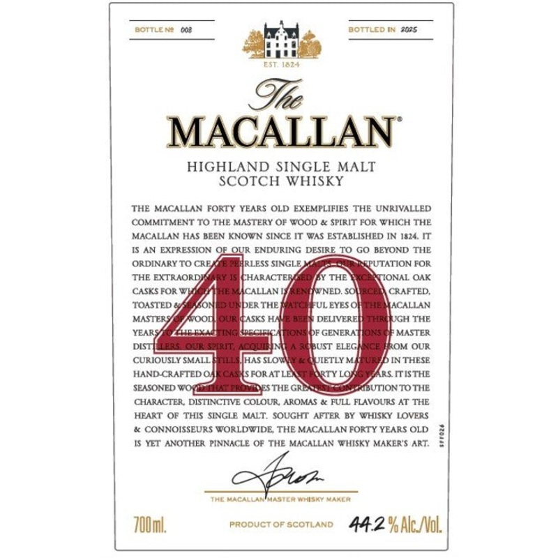 The Macallan 40-Year-Old Highland Single Malt Scotch Whisky 700ml