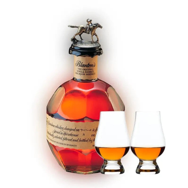 Blanton's Single Barrel Bourbon Whiskey & Glencairn Set Bundle