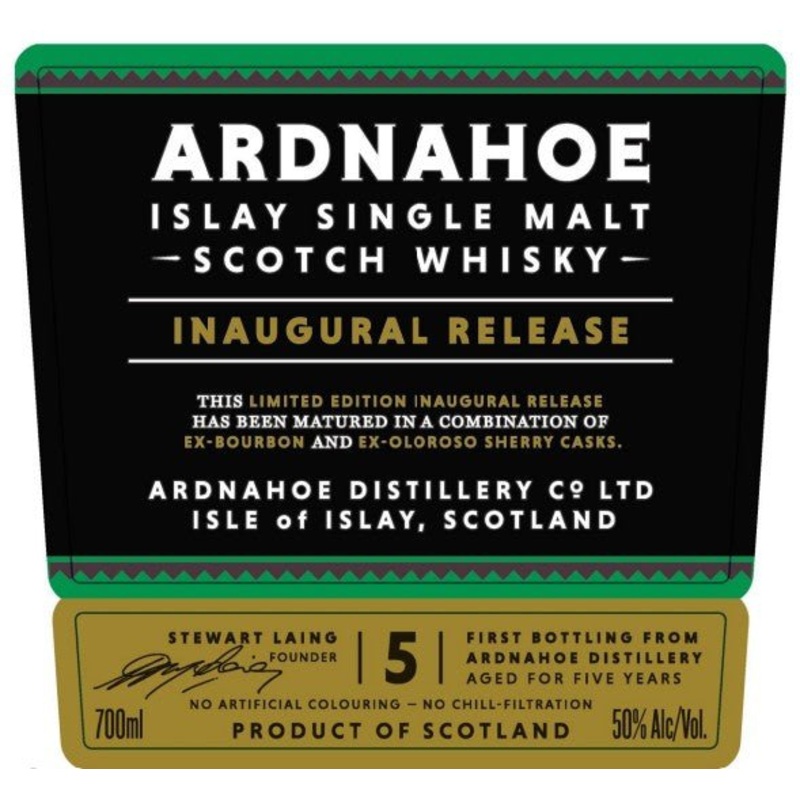 Ardnahoe 5 Year Islay Single Malt Scotch Whisky Inaugural Release