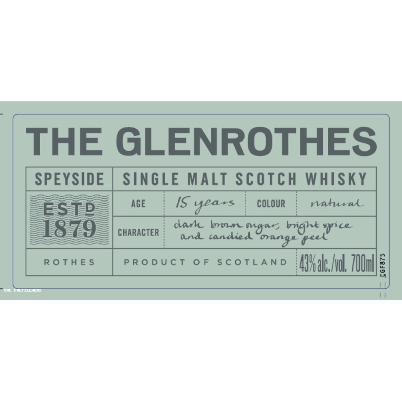 The Glenrothes 15 Year Old Speyside Single Malt Scotch Whisky