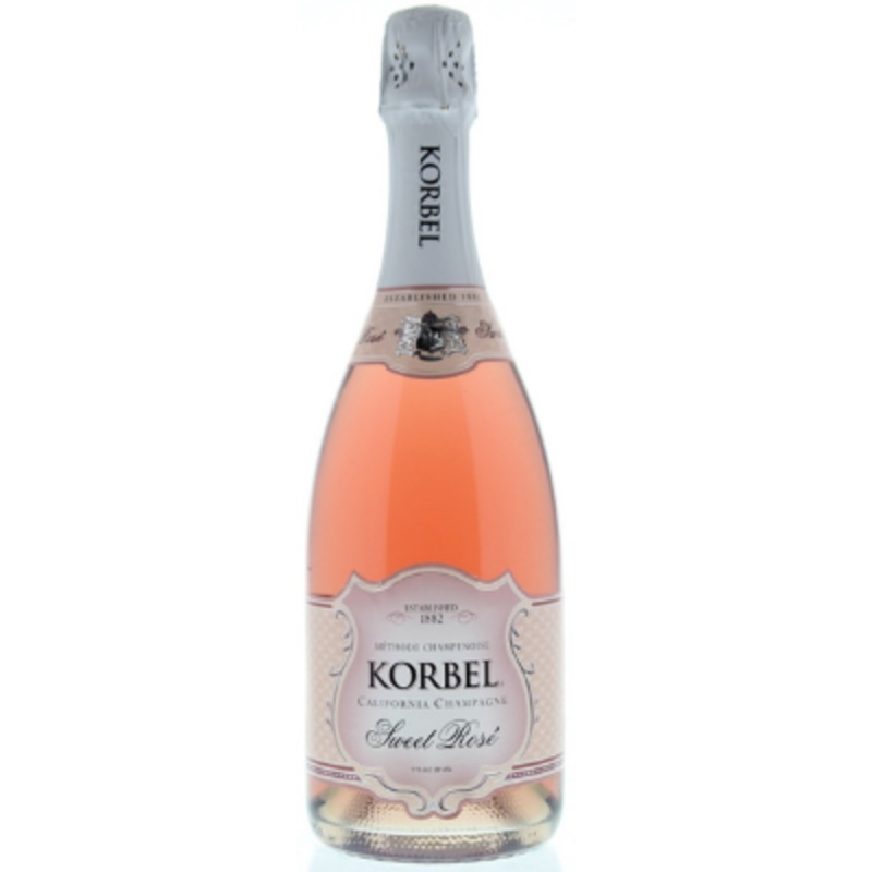 Korbel Cellars California Champagne Sweet Rose, USA NV (Case of 12)